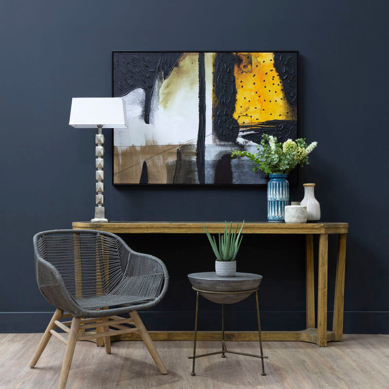 Astratto Black and Ochre Abstract Wall Art