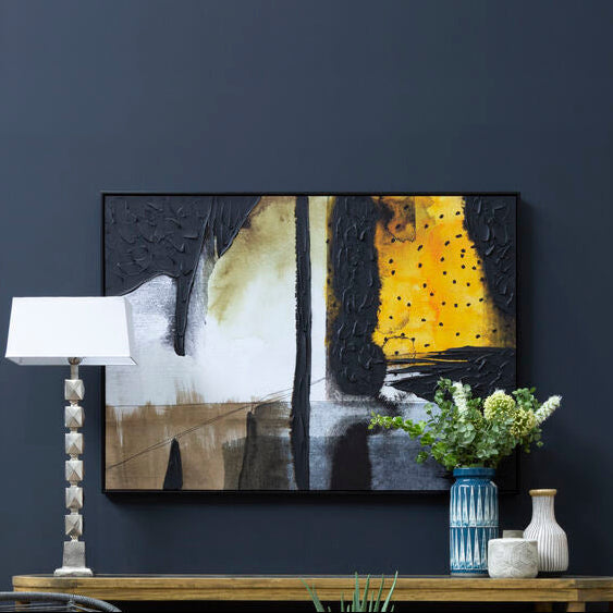 Astratto Black and Ochre Abstract Wall Art