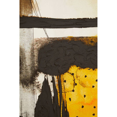 Astratto Black and Ochre Abstract Wall Art