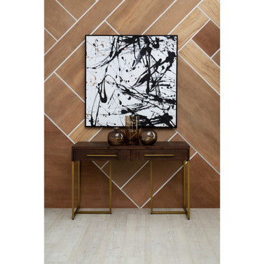 Astratto Black and White Abstract Splatter Square Wall Art