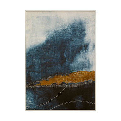 Astratto Blue and Gold Abstract Coastal Wall Art
