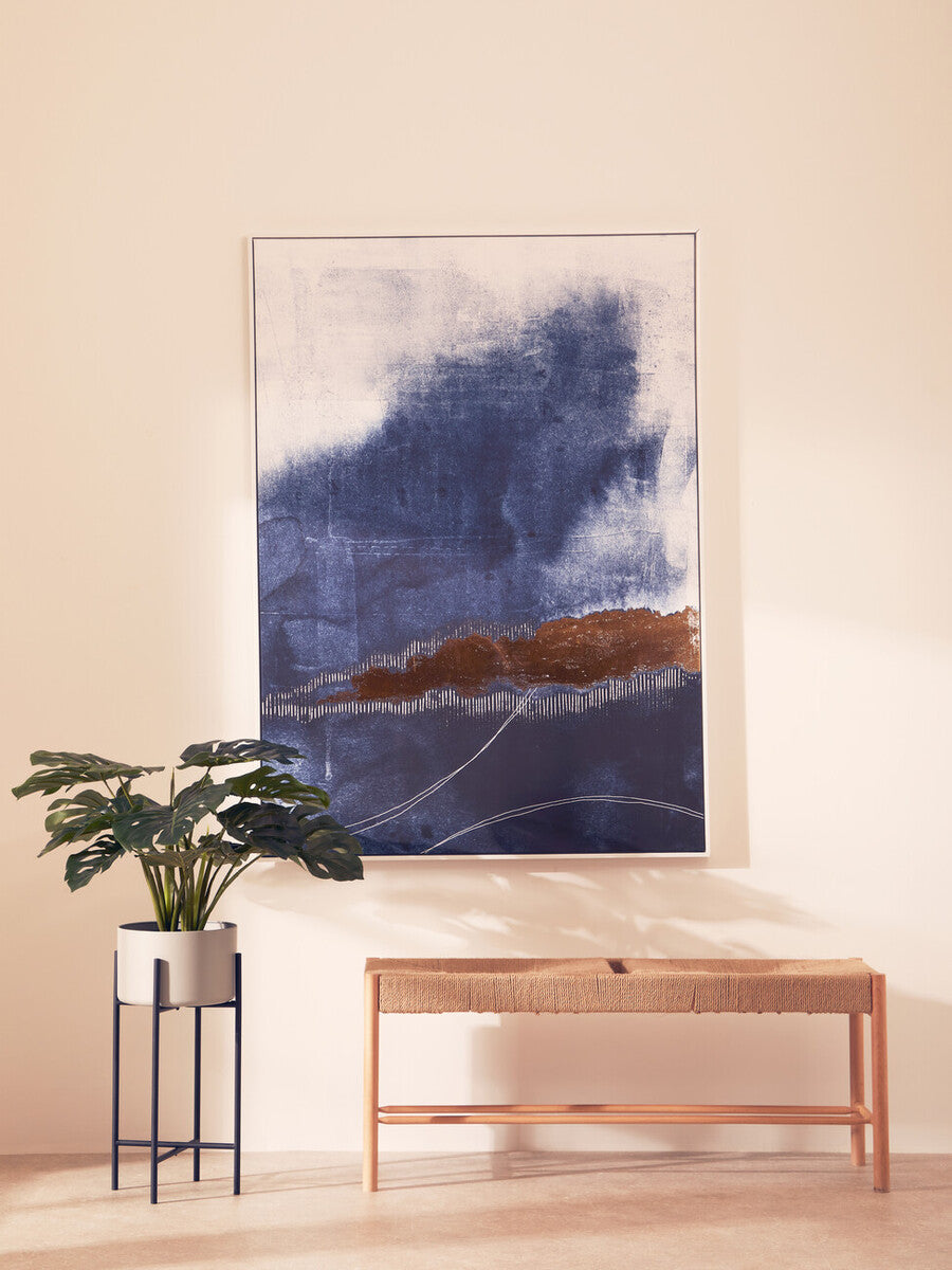 Astratto Blue and Gold Abstract Coastal Wall Art