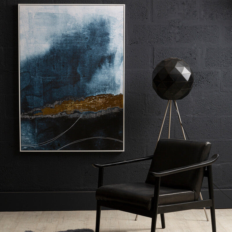 Astratto Blue and Gold Abstract Coastal Wall Art