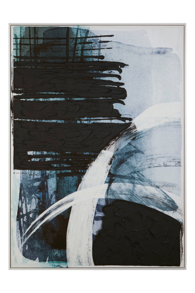 Astratto Blue and Black Brushstroke Wall Art