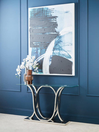 Astratto Blue and Black Brushstroke Wall Art