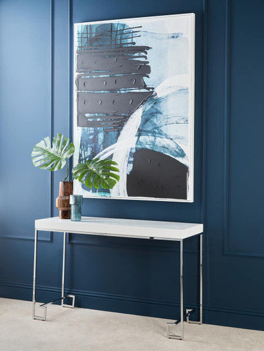 Astratto Blue and Black Brushstroke Wall Art