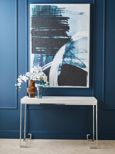 Astratto Blue and Black Brushstroke Wall Art