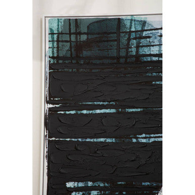 Astratto Blue and Black Brushstroke Wall Art