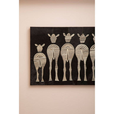 Leather Patchwork Zebra Wall Art | Safira