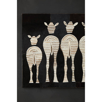 Leather Patchwork Zebra Wall Art | Safira