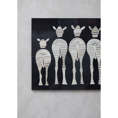 Leather Patchwork Zebra Wall Art | Safira
