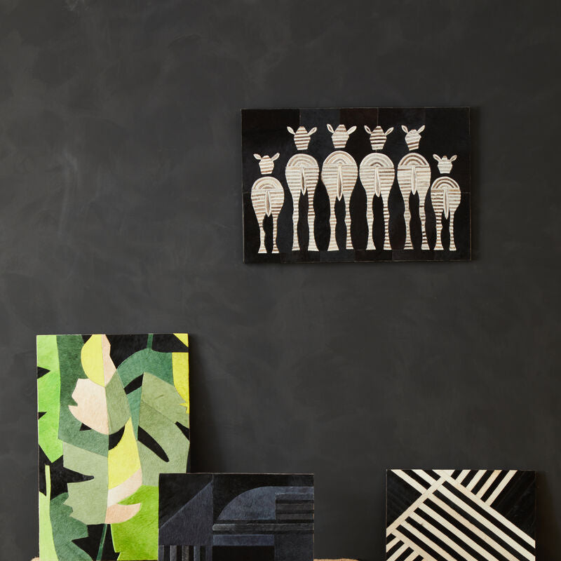 Leather Patchwork Zebra Wall Art | Safira