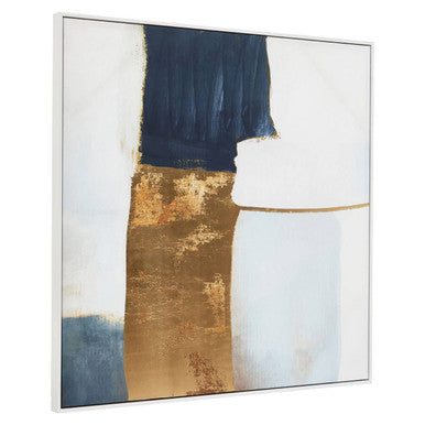 Blue and Gold Foil Wall Art | Astratto