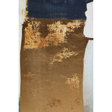 Blue and Gold Foil Wall Art | Astratto
