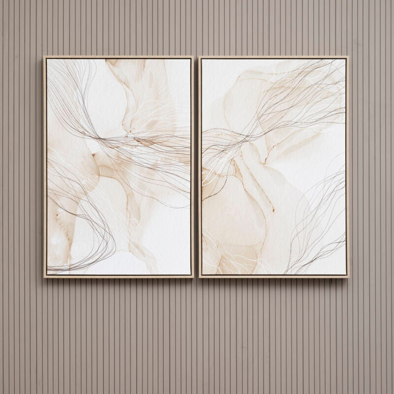 Set of Two Natural Abstract Wall Art | Astratto