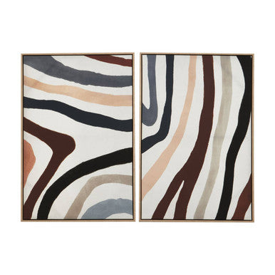 Set of Two Multi Coloured Abstract Wall Art | Astratto