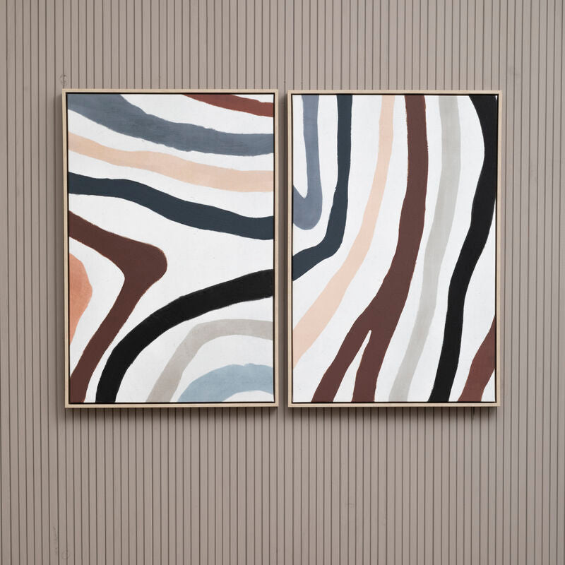 Set of Two Multi Coloured Abstract Wall Art | Astratto