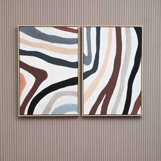 Set of Two Multi Coloured Abstract Wall Art | Astratto