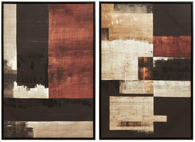Set of 2 Geometric Abstract Canvas Wall Art | Astratto