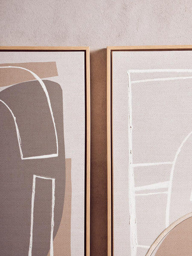 Set of 2 Neutral Abstract Canvas Wall Art | Astratto