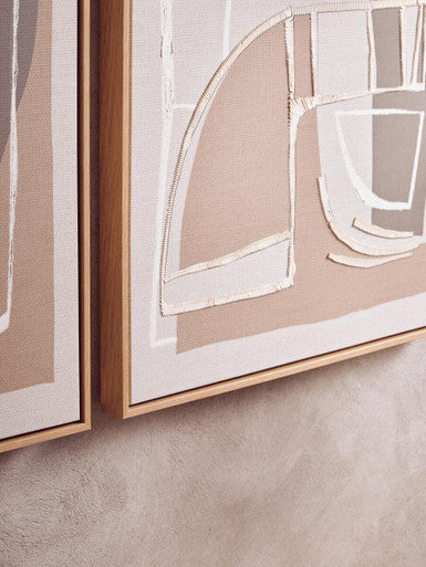 Set of 2 Neutral Abstract Canvas Wall Art | Astratto