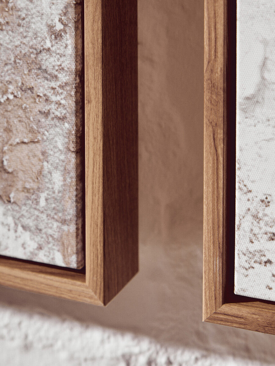 Set of 2 Neutral Tones Textured Wall Art | Astratto