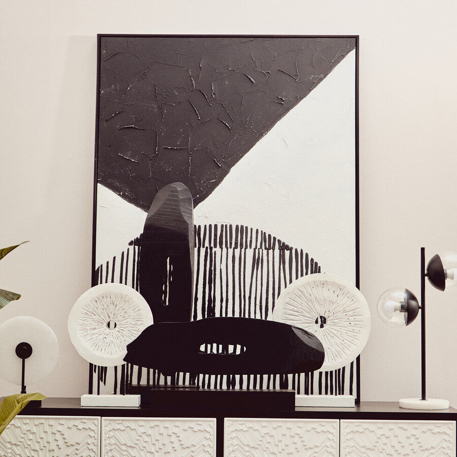 Black and White Abstract Hand Painted Wall Art | Astratto