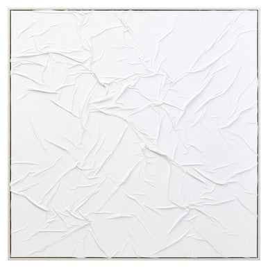 White Hand Painted Sculptural Fabric Wall Art | Astratto