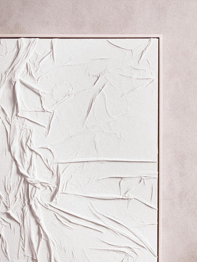 White Hand Painted Sculptural Fabric Wall Art | Astratto