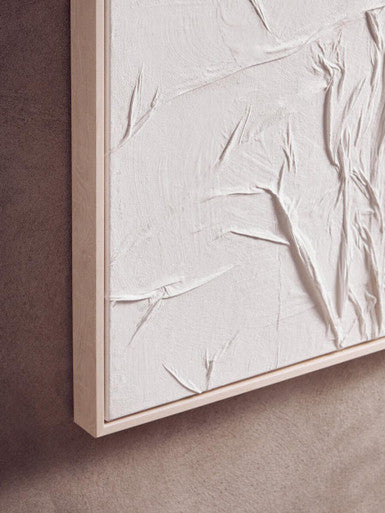 White Hand Painted Sculptural Fabric Wall Art | Astratto