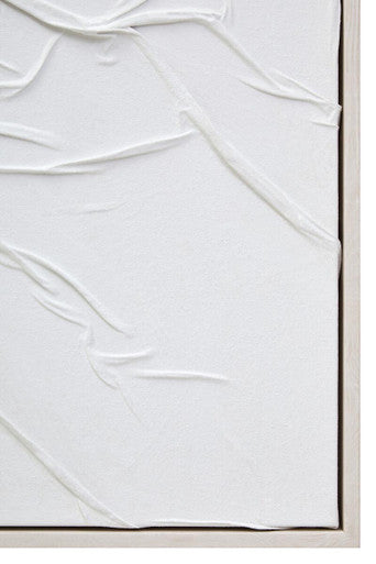 White Hand Painted Sculptural Fabric Wall Art | Astratto