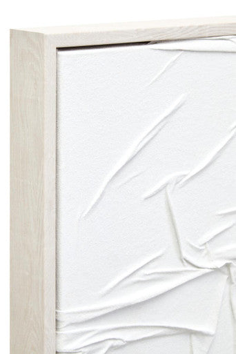 White Hand Painted Sculptural Fabric Wall Art | Astratto