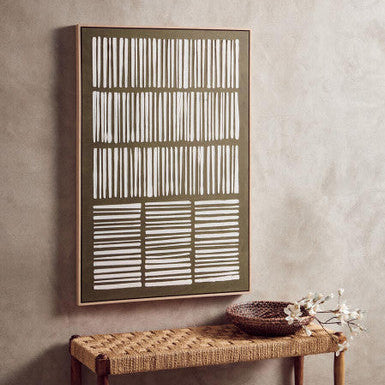 Green and Natural Textured Canvas Wall Art | Astratto