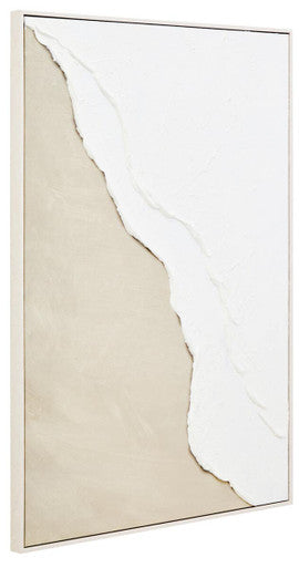 Canvas Natural and White Textured Plaster Wall Art | Astratto