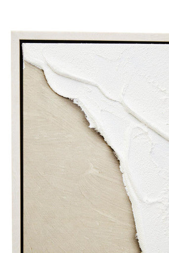 Canvas Natural and White Textured Plaster Wall Art | Astratto