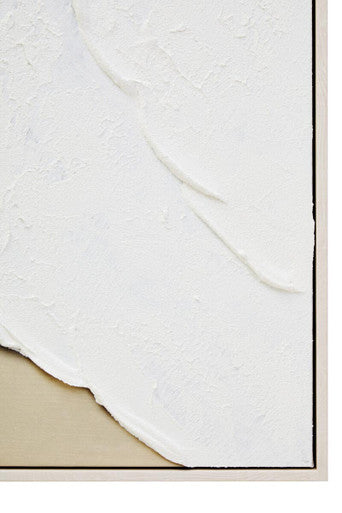 Canvas Natural and White Textured Plaster Wall Art | Astratto