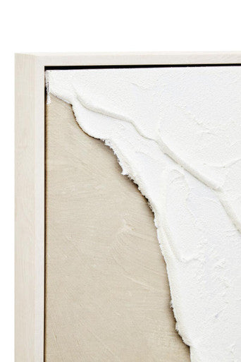 Canvas Natural and White Textured Plaster Wall Art | Astratto