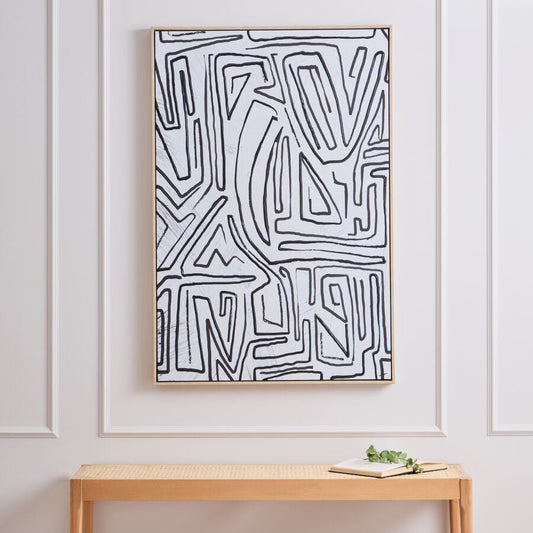 Abstract Black and Cream Textured Wall Art | Astratto