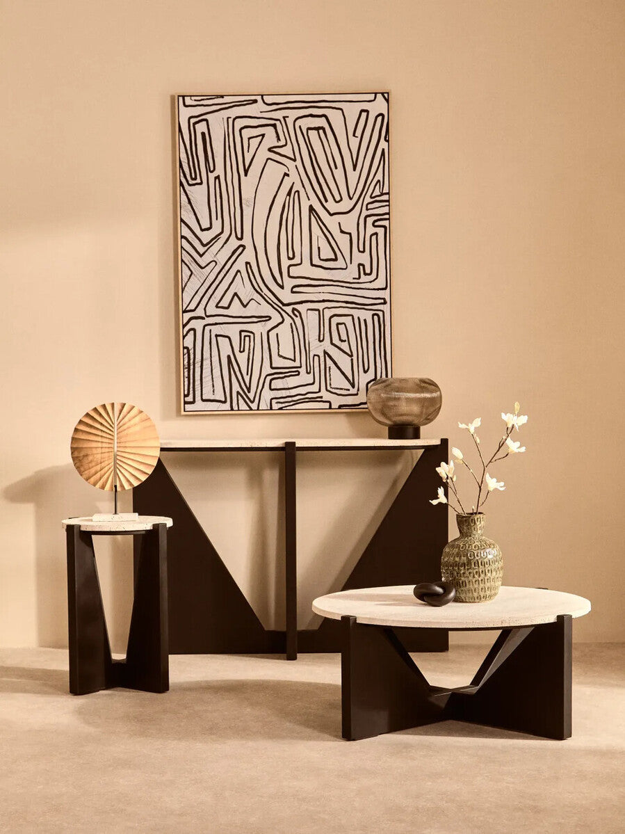Abstract Black and Cream Textured Wall Art | Astratto
