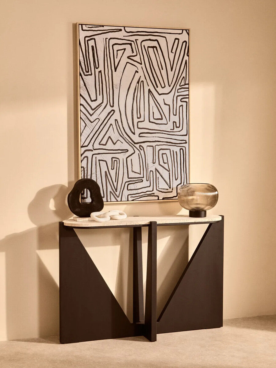 Abstract Black and Cream Textured Wall Art | Astratto