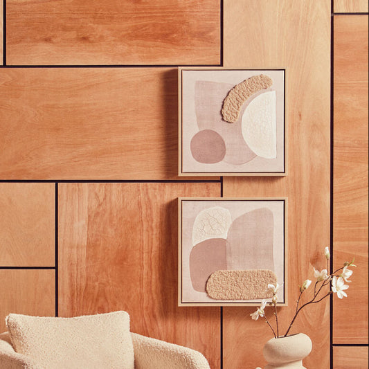 Set of 2 Natural Textured Wall Art | Astratto