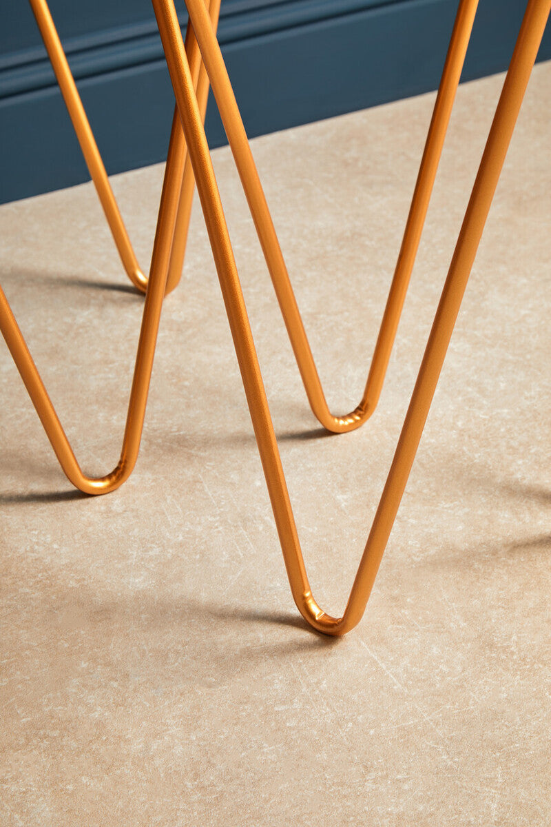 Avantis Gold Finish Set of 2 Triangular Side Tables
