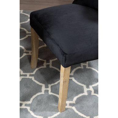 Kensington Townhouse Black Velvet Hourglass Back Dining Chair