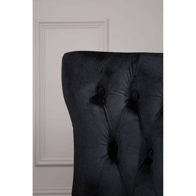 Kensington Townhouse Black Velvet Hourglass Back Dining Chair