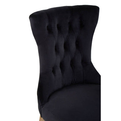 Kensington Townhouse Black Velvet Hourglass Back Dining Chair