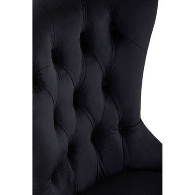 Kensington Townhouse Black Velvet Hourglass Back Dining Chair