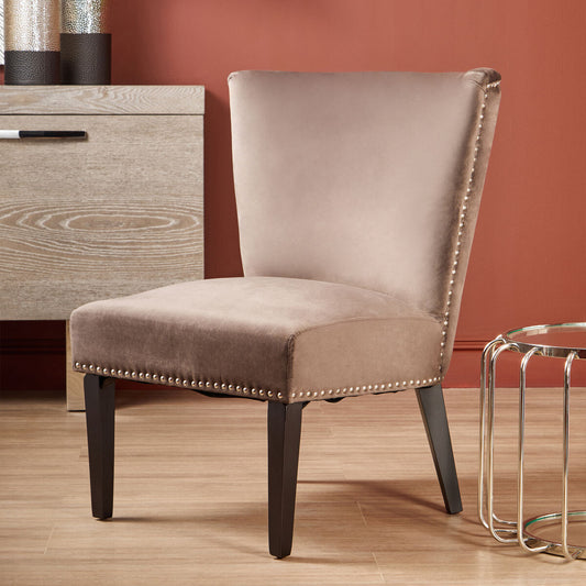 Townhouse Mink Velvet Wing Back Dining Chair