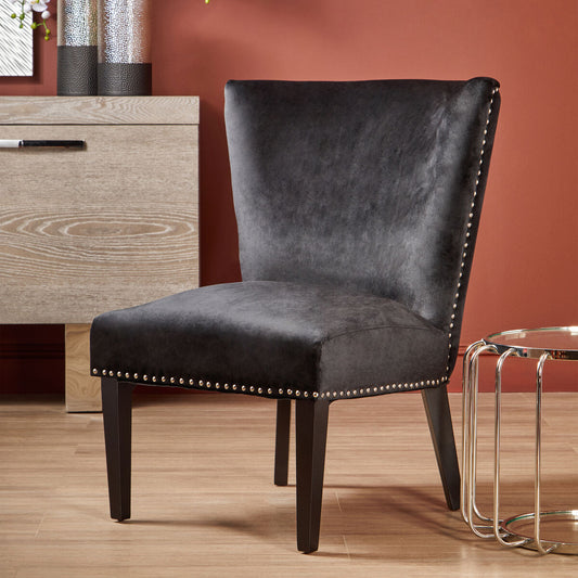Townhouse Black Velvet Dining Chair