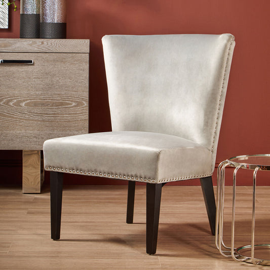 Townhouse Grey Velvet Wing Back Dining Chair