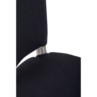 Kensington Townhouse Black Linen Dining Chair with Stud Detail